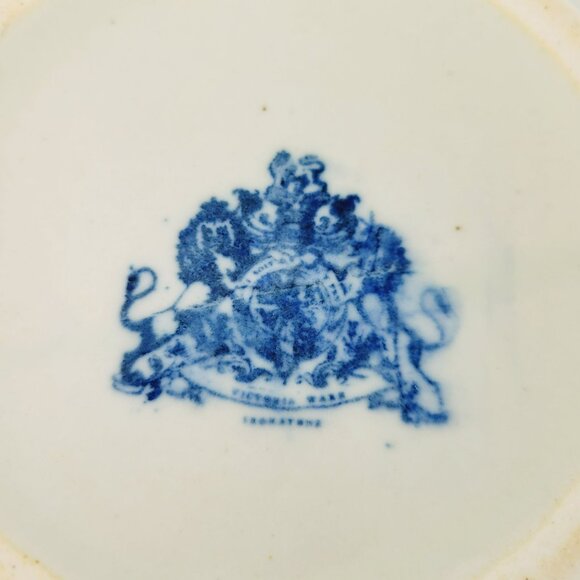 Vintage Blue & White VictorianWare Ironstone Bowl Chinoiserie Pagoda Blue Willow - Picture 6 of 15